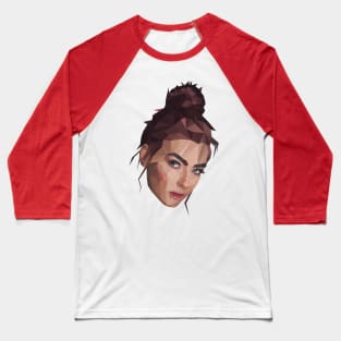 Low Poly Woman Portrait Baseball T-Shirt